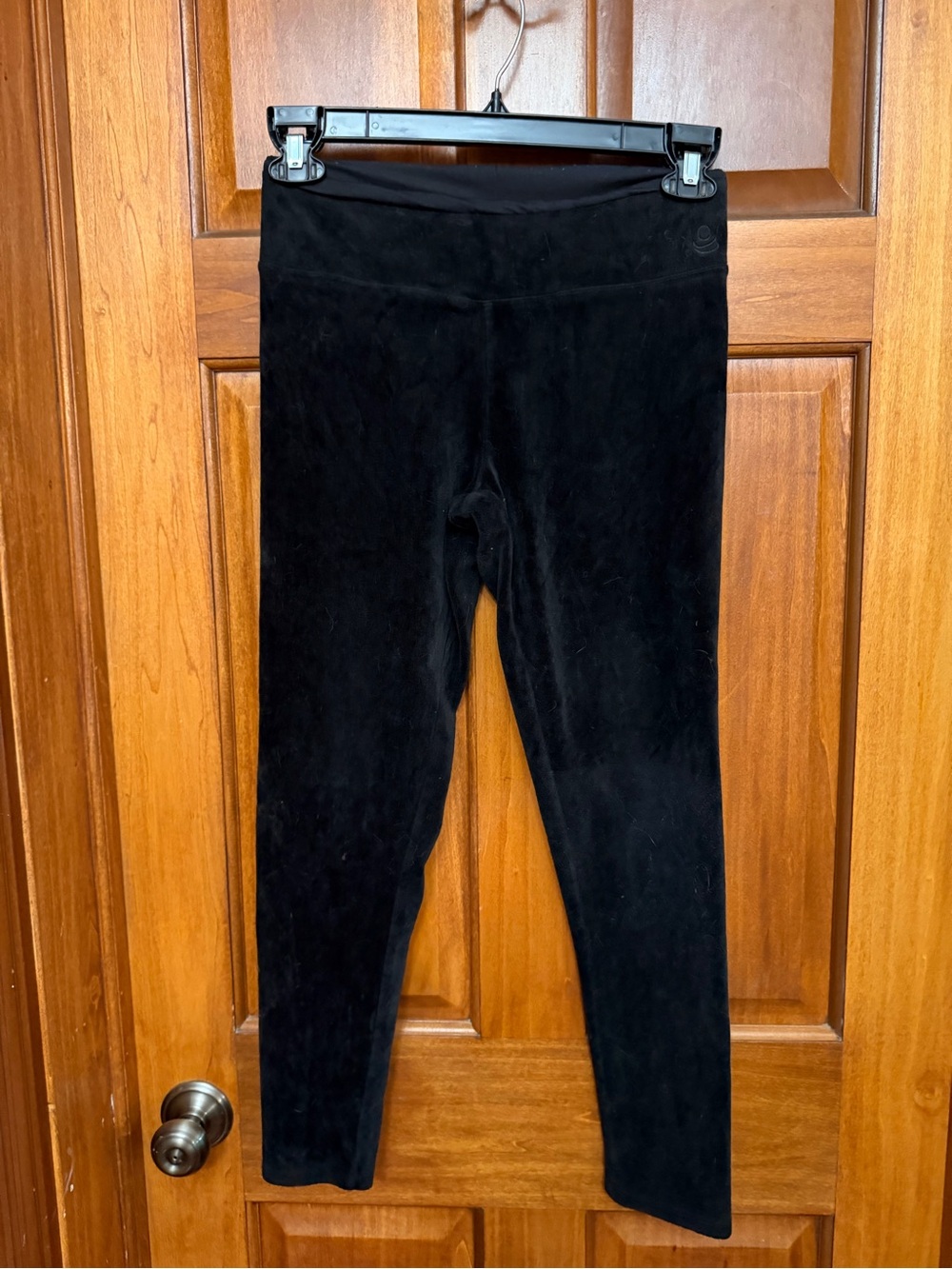 Cuddl Duds Double Plush Velour Black Ankle Leggings Women’s S High Rise